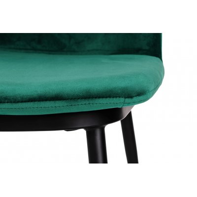 Krzesło barowe DIEGO 65 zielone - welur, podstawa czarno złota