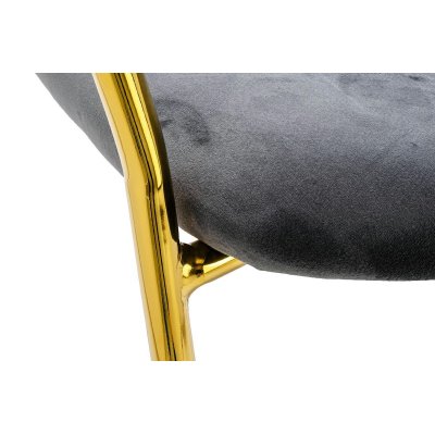 Krzesło MARGO ciemny szary - welur, podstawa złota