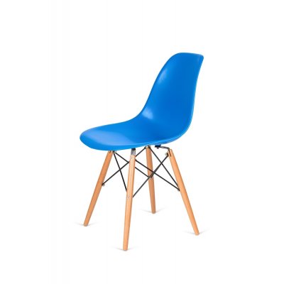 Krzesło DSW WOOD niebieski.11 - polipropylen, podstawa bukowa