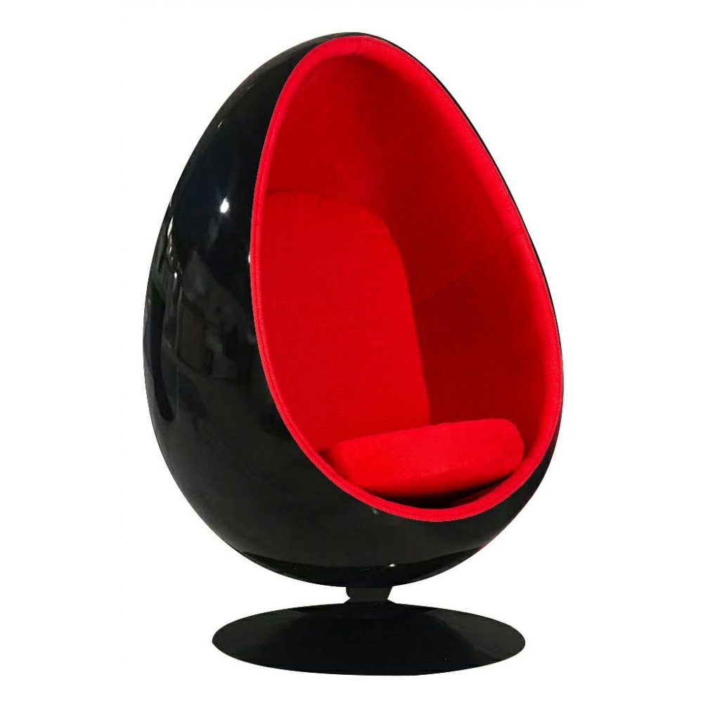 Fotel OVALIA BLACK czerwony