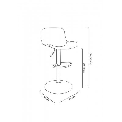 Krzesło barowe STOR PU regulowane  brązowe