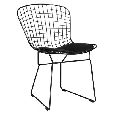 Krzesło NET SOFT czarne - czarna poduszka, metal