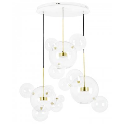 Lampa wisząca CAPRI DISC 3 złota - 180 LED, aluminium, szkło