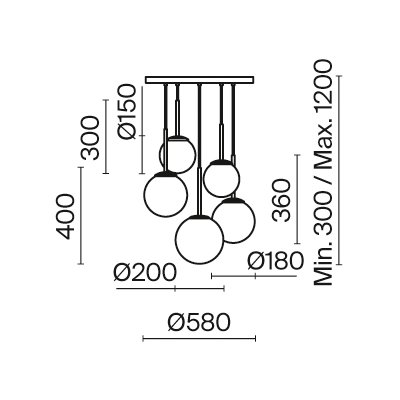 Basic Form - Lampa wisząca czarna 5 (I)