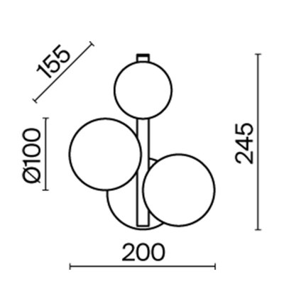 Dallas - Kinkiet 3 (biało-złoty)