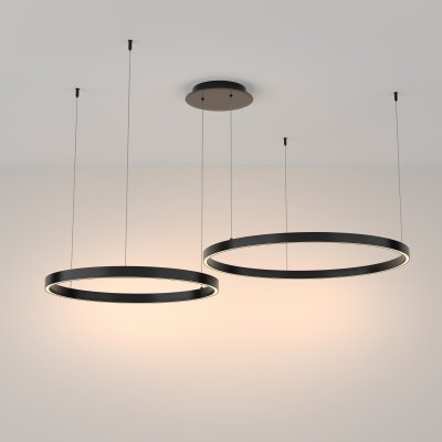 Rim - Lampa wisząca 2 (czarna, 3000K, 80cm)