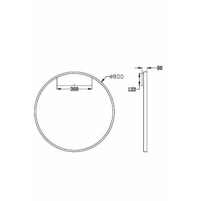 Rim - Kinkiet (czarny, 3000K, 80cm)