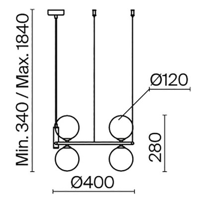 Ring - Lampa wisząca 4 (złota)