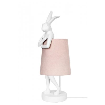 KARE lampa stołowa RABBIT 50 cm  biała / różowa