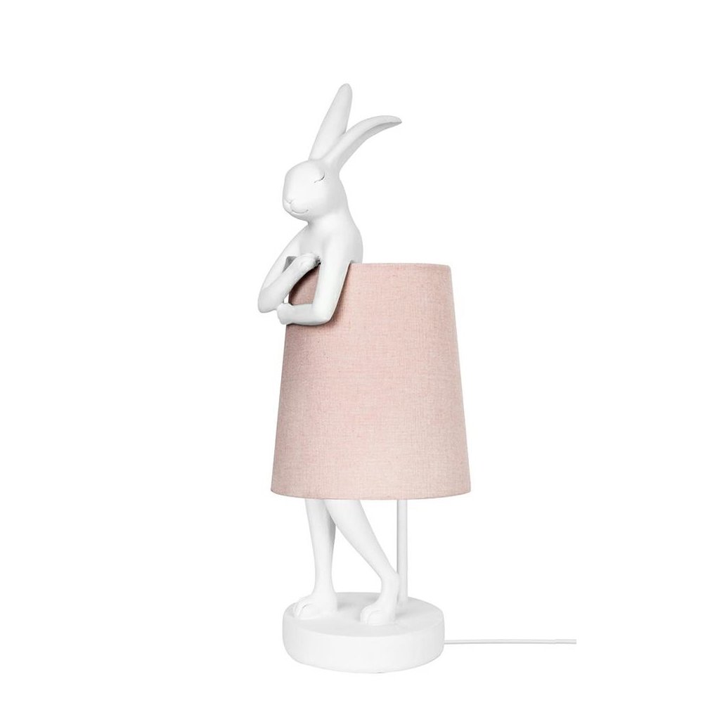 KARE lampa stołowa RABBIT 50 cm  biała / różowa