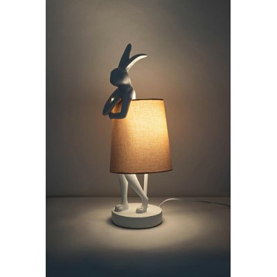 KARE lampa stołowa RABBIT 50 cm  biała / różowa