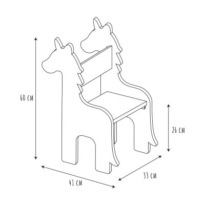 Krzesło dziecięce Unicorn                 białe/naturalne