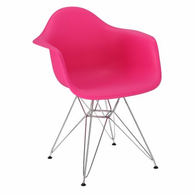 Krzesło P018 PP różowe chromowane nogi H F