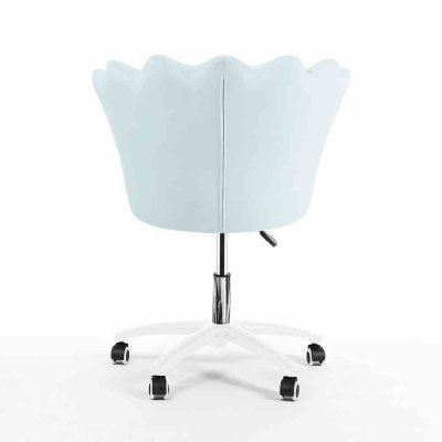 Krzesło obrotowe PRINCESSA błękitny, noga biała