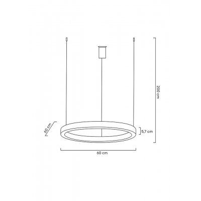 Lampa wisząca RING 60 srebrna - LED, stal polerowana