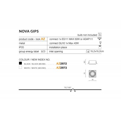 Nova Gips - Lampa wpuszczana