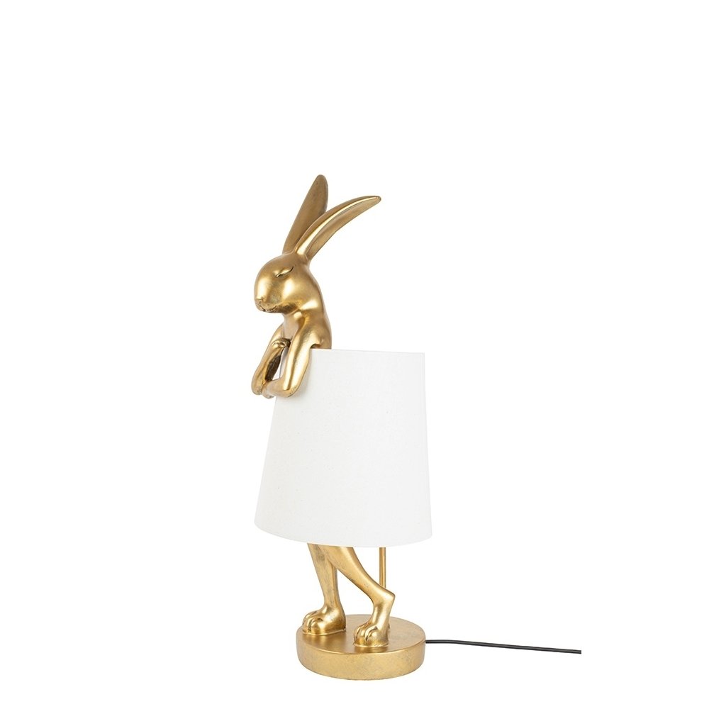 KARE lampa stołowa RABBIT 50 cm złota / biała