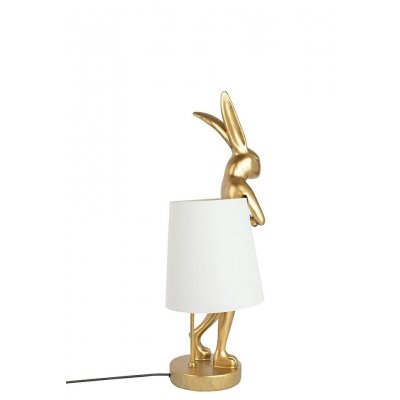 KARE lampa stołowa RABBIT 50 cm złota / biała