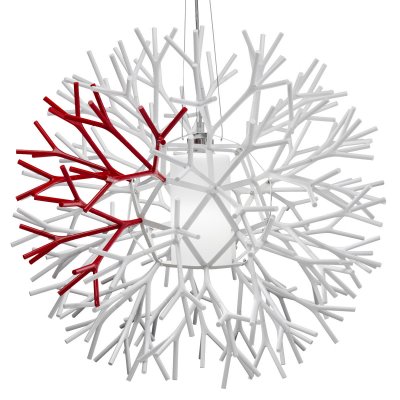 Lampa wisząca CORAL REEF biało czerwona 62 cm