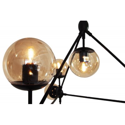 Lampa wisząca ASTRIFERO-15 transparentno czarna 110 cm