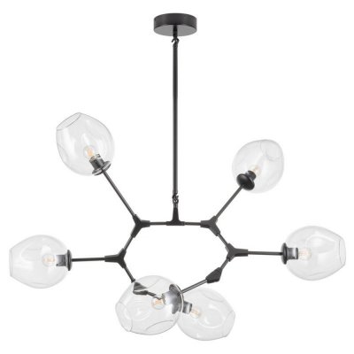 Lampa wisząca MODERN ORCHID-6 transparentno czarna 130 cm