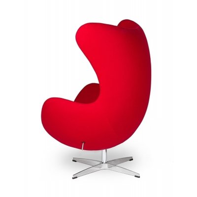 Fotel EGG CLASSIC czerwony.17 - wełna, podstawa aluminiowa