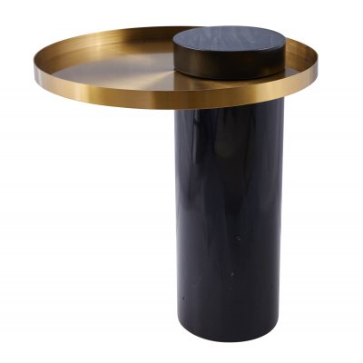 Stolik kawowy COLUMN marmurowy czarno złoty 55 cm