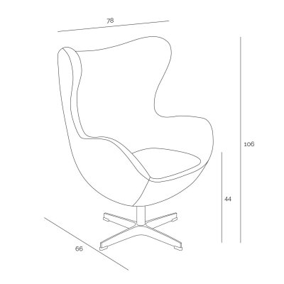 Fotel Jajo czarny kaszmir 1 Premium