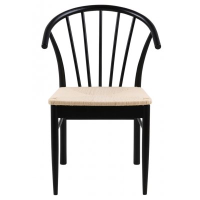 Krzesło z podłokietnikami Cassandra czar ne/naturalne