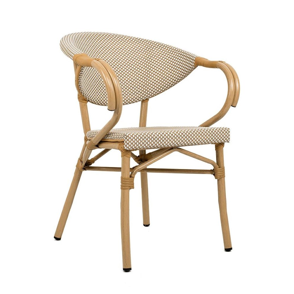 Krzesło BISTRO PARIS ARM jasnobrązowe rattan