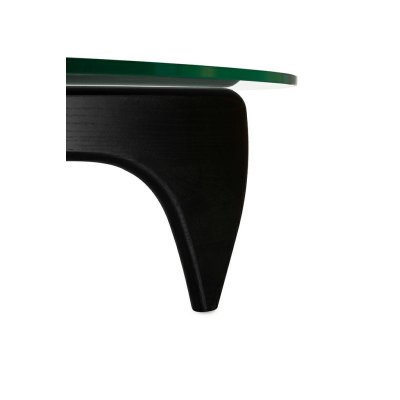 Stolik STABLE BLACK - szkło, podstawa drewniana czarny jesion