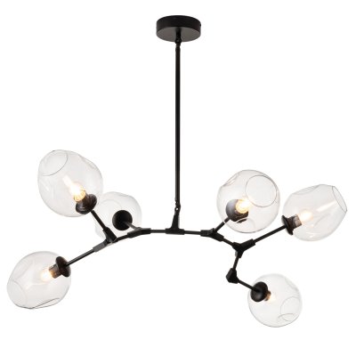 Lampa wisząca MODERN ORCHID-6 bursztynowo czarna 130 cm