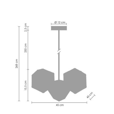 Lampa wisząca NEW GEOMETRY-3 czarno złota 45 cm