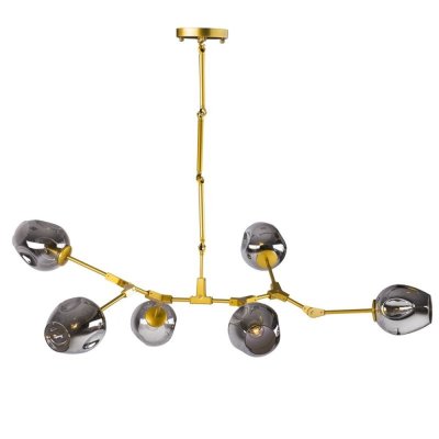 Lampa wisząca MODERN ORCHID-6 złoto szara 130 cm