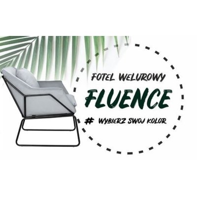 Fotel welurowy FLUENCE szary