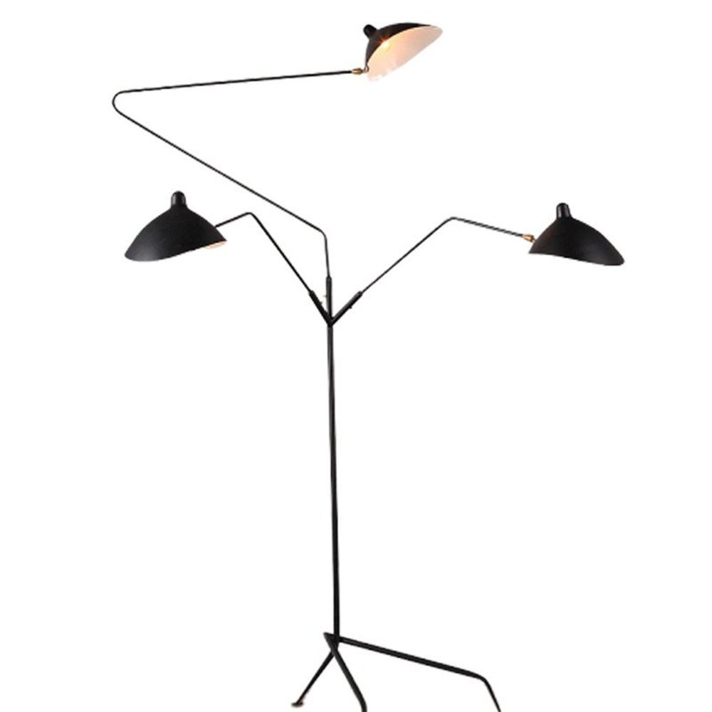 Lampa podłogowa CRANE-3F czarna 210 cm