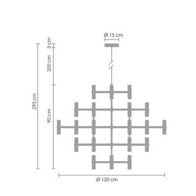 Lampa wisząca CANDLES-30 złota 120 cm