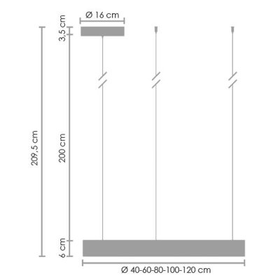 Lampa wisząca CIRCLE 120 LED mosiądz szczotkowany 120 cm