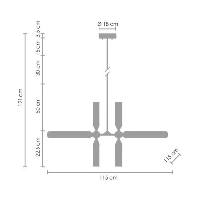 Lampa wisząca QUADRO-12 LED czarna