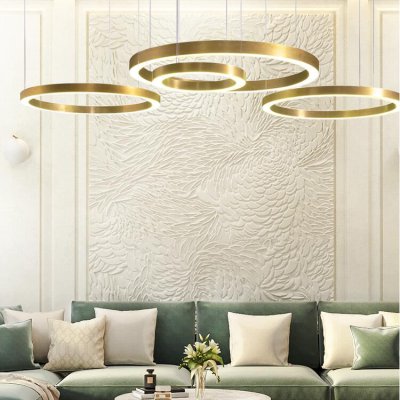 Lampa wisząca CIRCLE 100 LED mosiądz szczotkowany 100 cm