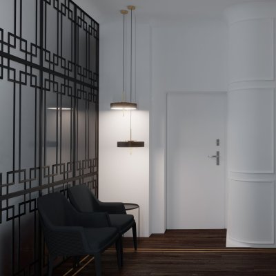 Lampa wisząca ARTDECO czarno - złota 35 cm