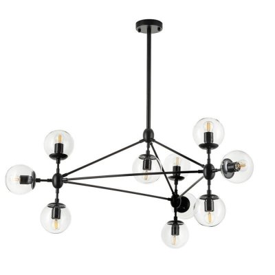 Lampa wisząca ASTRIFERO-10 transparentno czarna 90 cm