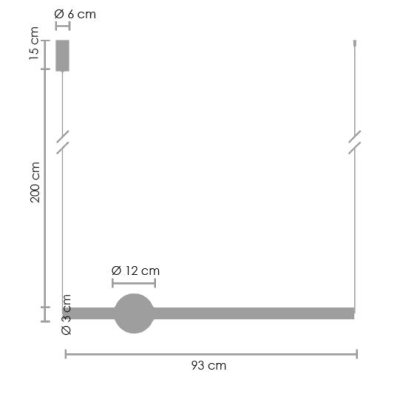 Lampa wisząca O-LINE LED 93 cm mosiądz