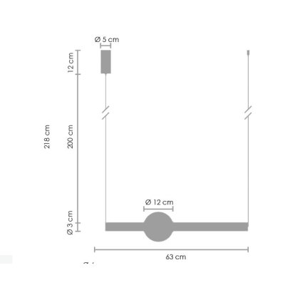 Lampa wisząca O-LINE LED 93 cm mosiądz