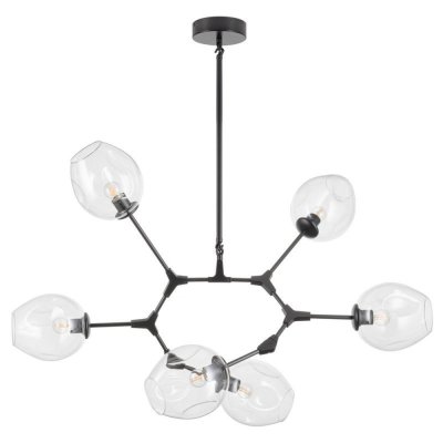 Lampa wisząca MODERN ORCHID-6 transparentno czarna 130 cm