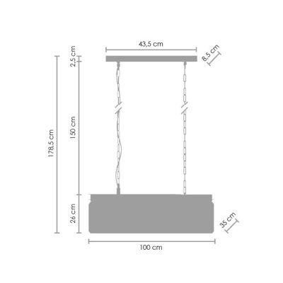 Lampa wisząca SPARKLE SINGLE antracyt szczotkowany 100 cm