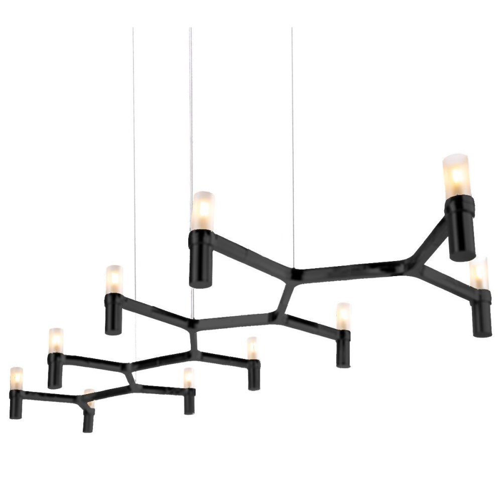 Lampa wisząca CANDLES-10 czarna 165 cm