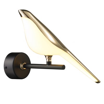 Lampa ścienna BIRD TIT LED złoto-czarna 28 cm