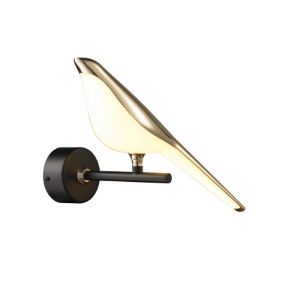 Lampa ścienna BIRD TIT LED złoto-czarna 28 cm