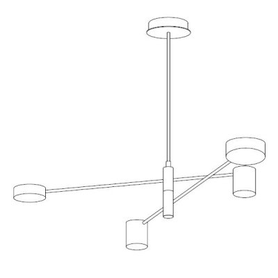 Lampa wisząca CLEX - 4P LED czarna 100 cm